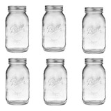 Frascos Mason Ball Jar De 32onz. Boca Regular Pack De 6pzs 