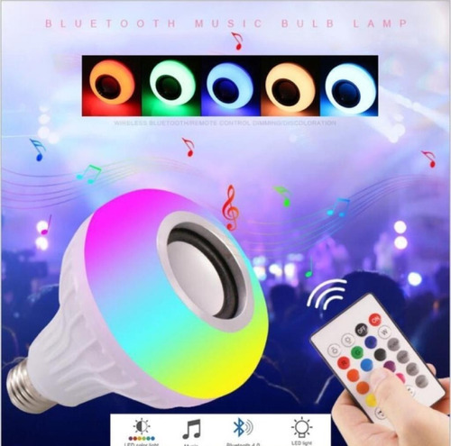 Ampolleta Led Bluetooth Parlante Lámpara Multicolor Fiesta