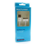 Cabo Dados Para iPhone iPod iPad Multilaser Wi255 Cor Branco