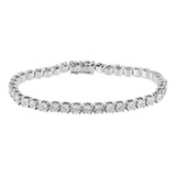 Haus Of Brilliance Brazalete De Tenis De Plata De Ley 925 Co