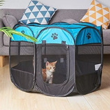 Corral Mascotas Tela Portátil Plegable Perro Gato 91x91 Med