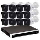 Kit Ip Hikvision Nvr 16 Ch Full Poe + 12 Camaras 2mp Ip67