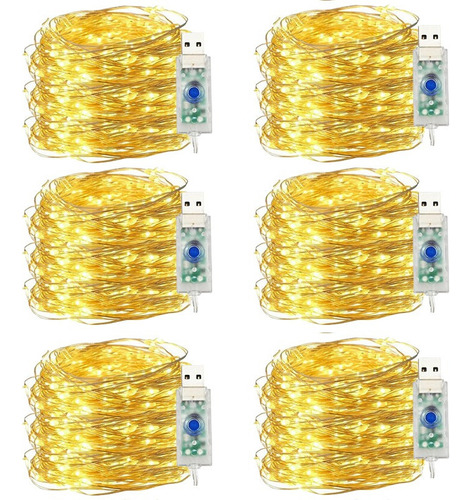 6 Piezas Navidad Usb Led Cobre Alambre Hada Cadena Luz [u]