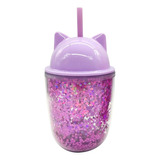 Vaso Glitter Doble Capa Sorbete Think Happy Con Orejas 350ml