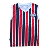 Camiseta Infantil São Paulo Regata Listrada Oficial