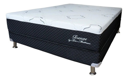 Colchón + Box Bio Mattress Queen Size Memory Foam Florencia Color Negro