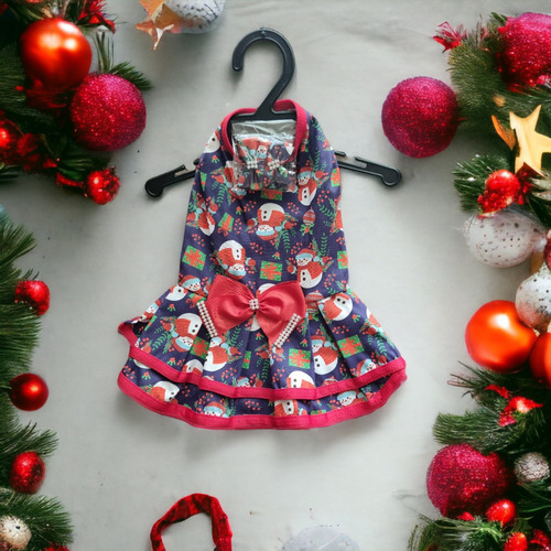 Roupa Vestido De Natal Pet Cachorro Fêmea Tamanho 1