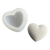 Molde Silicon Corazon Rejilla Grabado Jabón Vela 8.2x7.5x5cm