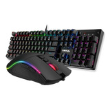 Mouse Y Teclado Mecánico Full Gamer Pro Combo Red Kill 