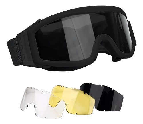 Lentes Tácticas Goggle Militares Con 3lentes | Meses sin interés