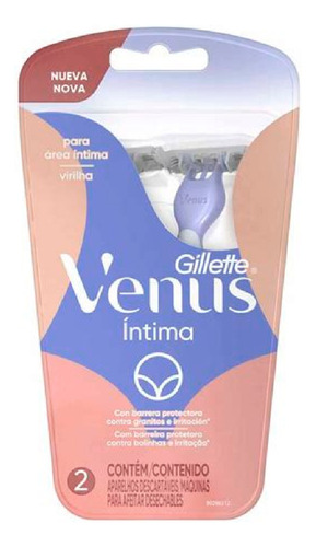 Maquina De Afeitar Desechable Gillette Venus Íntima 2 Piezas