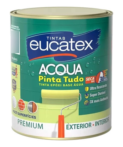 Epóxi Tinta Base Água, Azulejos Madeira Metal Piscinas 900ml