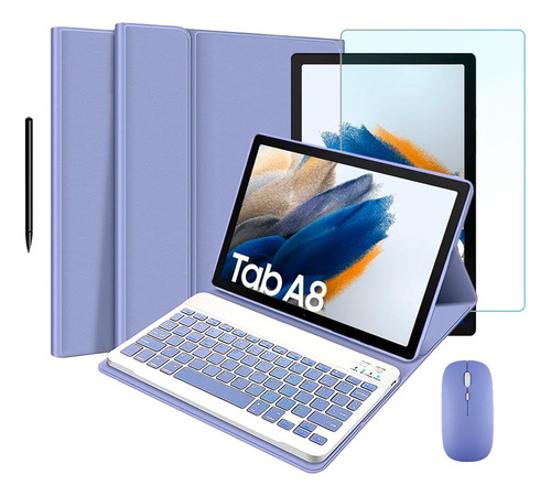 Capa Imã + Teclado Abnt2 + Mouse Para Galaxy Tab A8 X200 205