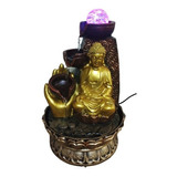 Fonte De Água Decorativa C/ Led Buda Flor De Lotus Relaxante