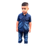 Roupa Infantil Conjunto Blusa Camisa Jeans E Calça Menino