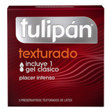 Tulipán Preservativos De Látex Texturado Lubricante Caja X3