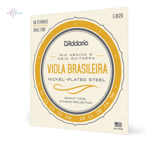 Encordoamento Para Viola D'addario J82b Brasileira Rio Abai