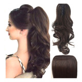 * Extensión Broche Ponytail Onda Opaca 68cm #33 Café Oscuro 