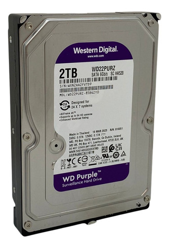 Disco Duro 2 Tb Western Digital Purple Sata