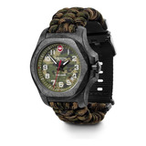 Reloj Victorinox I.n.o.x. Carbon 241927.1*edltda Para Hombre, Color De Correa Verde Militar, Color Del Bisel, Gris Y Plomizo, Color De Fondo Verde Militar