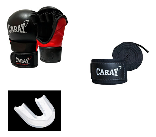 Kit Estocolmo Guantes De Mma Hibrido+protector Bucal+vendas