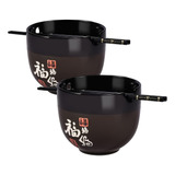 Set 2 Tazon Para Ramen Bowl Cuencos Japonesas Con Palillos