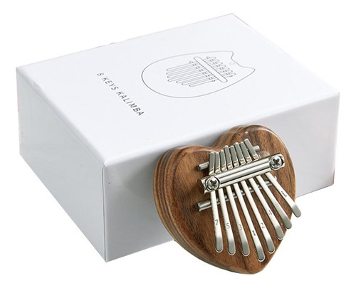 Mini Piano Kalimba Thumb En Forma De Corazón De Madera [u]