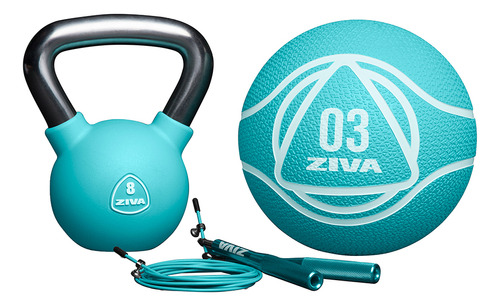 Set Kit Funcional Ziva Pesas Rusas 8kg Medicine 3k Soga Ball