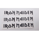 3 Adesivos Iron Maiden Nome 20x3cm Prova D'água