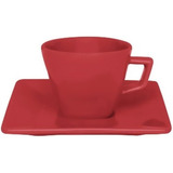 Set X6 Tazas De Té + 6 Platos Té Porcelana Rojo Oxford Nara