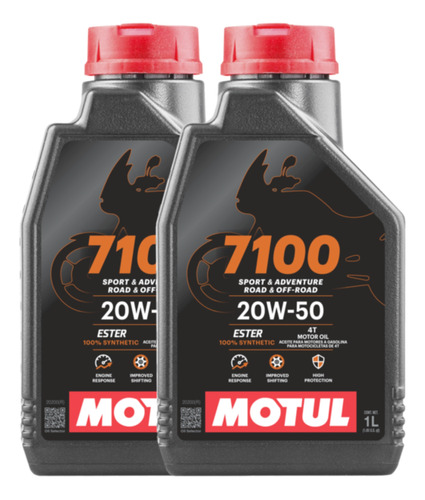 Aceite Moto 4t 7100 20w50 100% Sintetico Motul 2 Litros