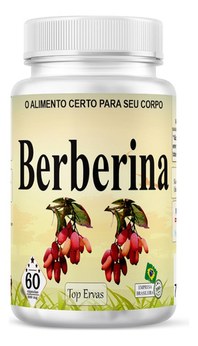 60 Capsulas De Berberina Para Emagrecer Com Saúde100% Puro