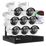 Exterior Del Kit Cctv 8 Cámaras Hd 3mp Inalámbrico Nvr+500gb