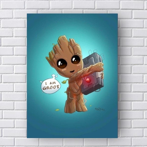 Placa Decorativa Baby Groot - Guardiões Da Galaxia Marvel