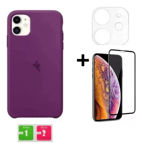 Kit Capinha +película3d + Película Câmera Para iPhone 11 Pro