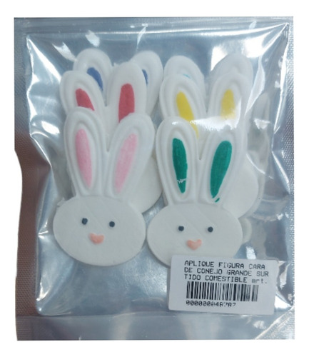 Aplique Comestible Figura Cara De Conejo Pascua X 6  