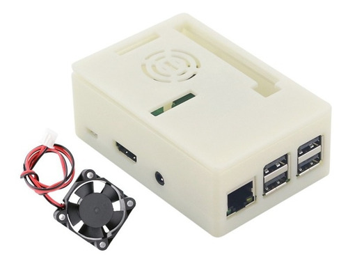 Caja Case Raspberry Pi 3-b+ Blanco Con Ventilador