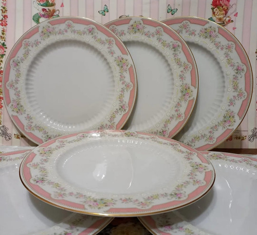 Juego De 6 Platos Playos Tsuji Rococo Imperial Shabby