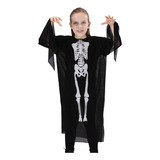 Fantasia Esqueleto Morte Caveira Infantil Festa Halloween 