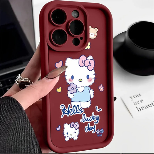 Fundas De Silicona Sanrio Hello Kitty Para iPhone 15 14, 2 U