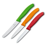 Set De 3 Cuchillos Victorinox Mondadores Fruta Verdura Swiss