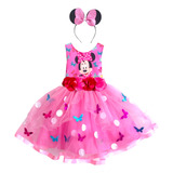 Vestido Disfraz Bebe Niña Personajes Animados Tutu Mimi Minnie Mouse Rosa Navidad 