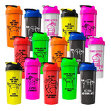 Kit 15 Coqueteleiras Garrafa De Academia Shaker 600ml Memes