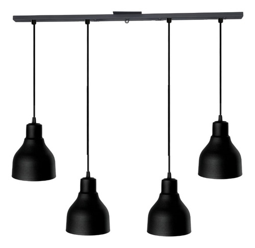 Aplique Con 4 Colgantes Tipo Campana Industrial Para Led