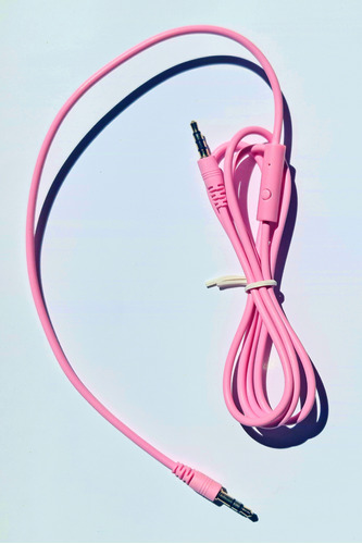 Cable Auxiliar Miniplug Jack 3.5mm Microfono Auricular Rosa