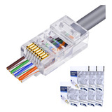 Conector Rj45 Macho Cat6 / Cat5e Cabo Rede Ez Vazado 700un