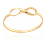 Anel Infinito Ouro 18k 750 Leve E Resistente