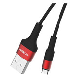 Cable Micro Usb 3 M Carga Rapida Metros Reforzado Para Ps4 Color Negro/rojo