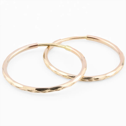 Aretes Arracadas Oro Sólido 10k Grande Mujer 22 Mm
