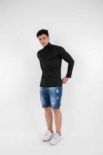 Bermuda Jeans Rasgada Masculino Lisa Reforçada Original Top